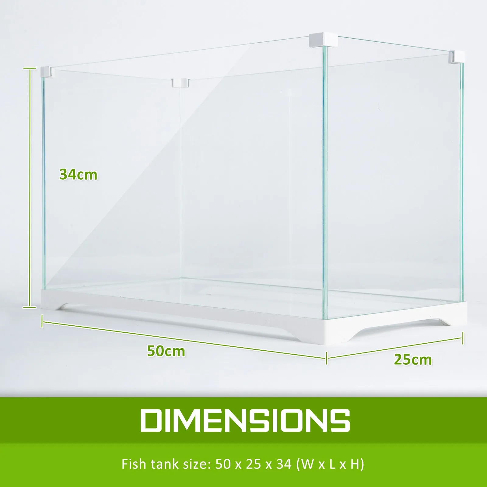 39L Starfire Glass Aquarium Set w/LED & Filter - Dynamic Power