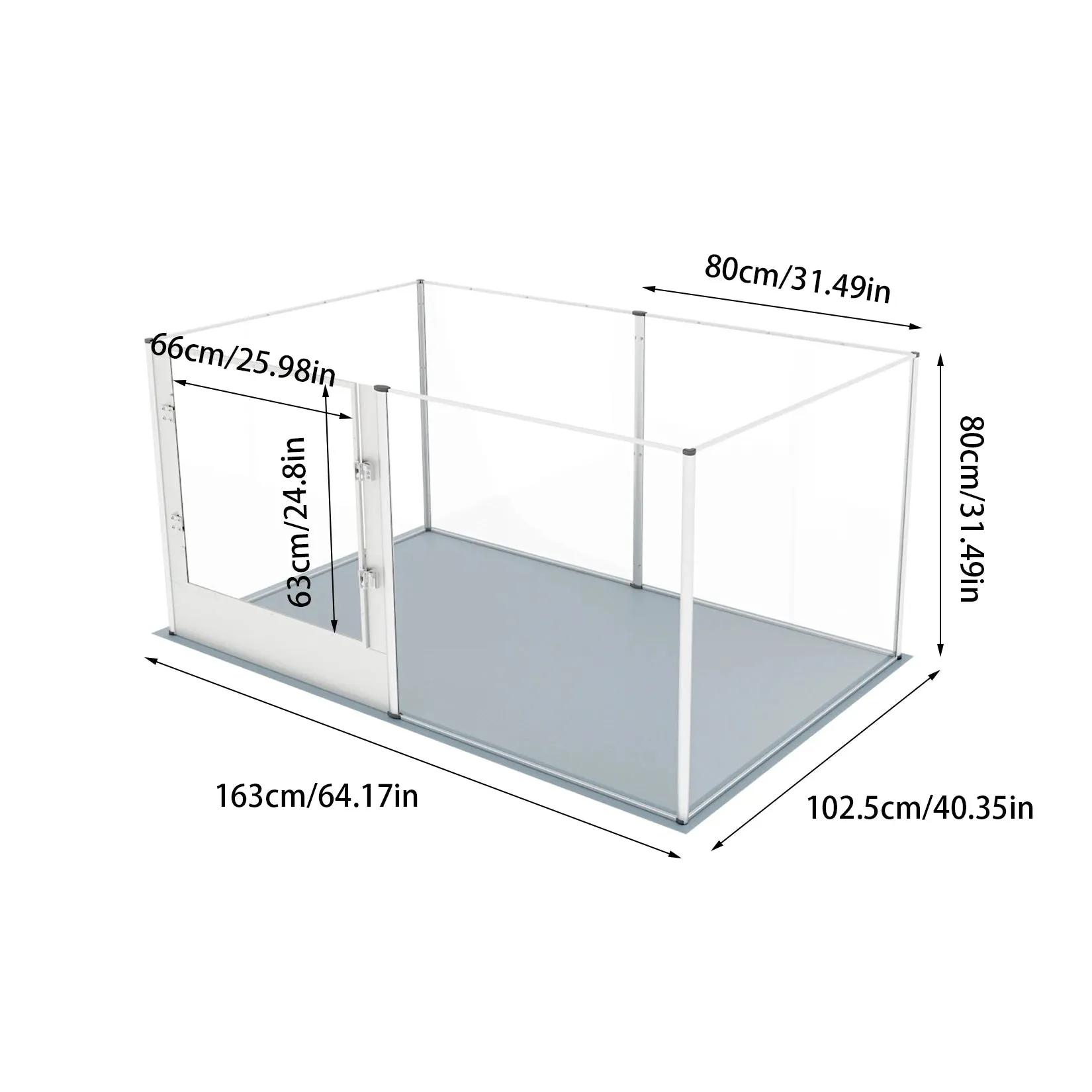 6-Panel Clear Acrylic Dog Playpen with Waterproof Mat