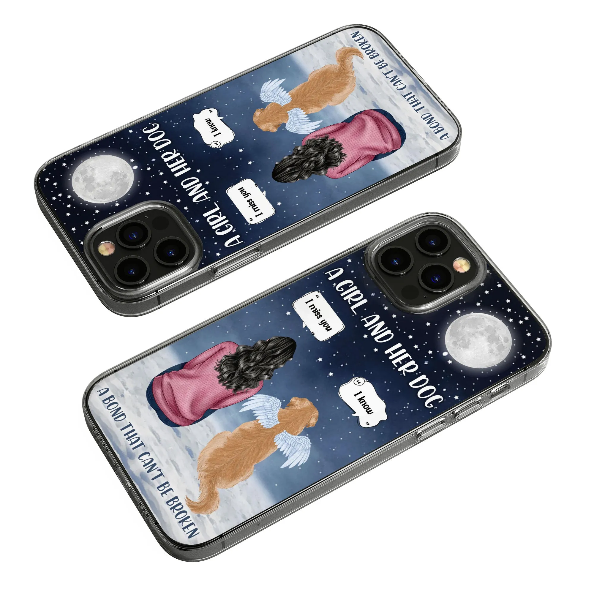 A Girl And Her Dogs/Cats A Bond That Can’t Be Broken - Personalized Clear Phone Case