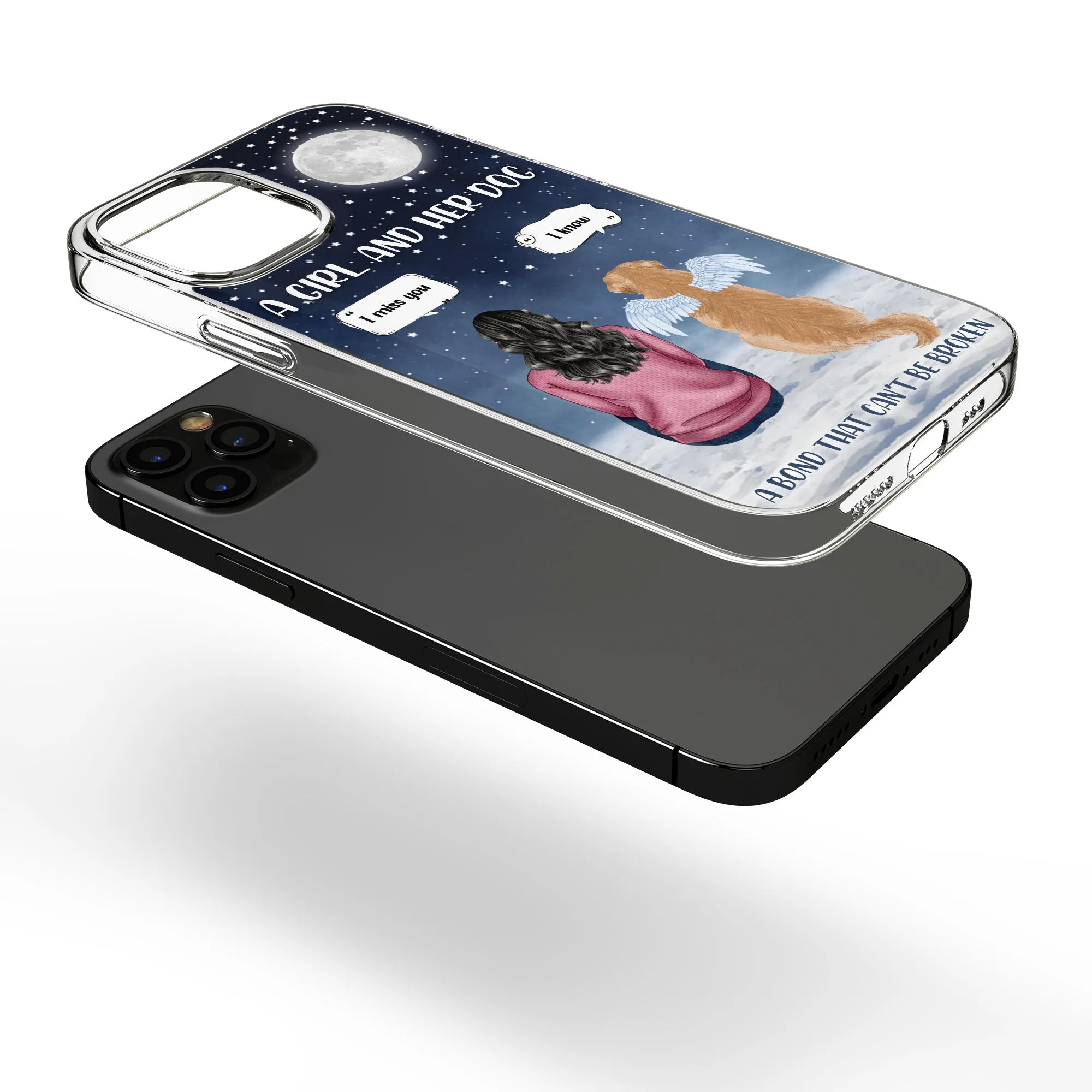 A Girl And Her Dogs/Cats A Bond That Can’t Be Broken - Personalized Clear Phone Case