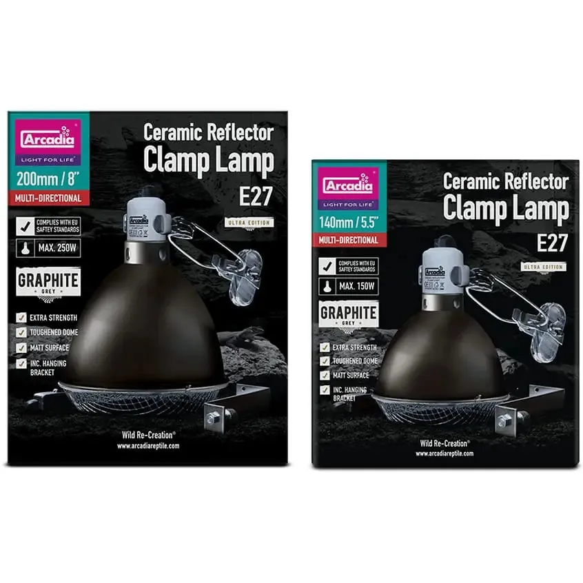 Arcadia Reptile Graphite Ceramic Reflector Clamp Lamp