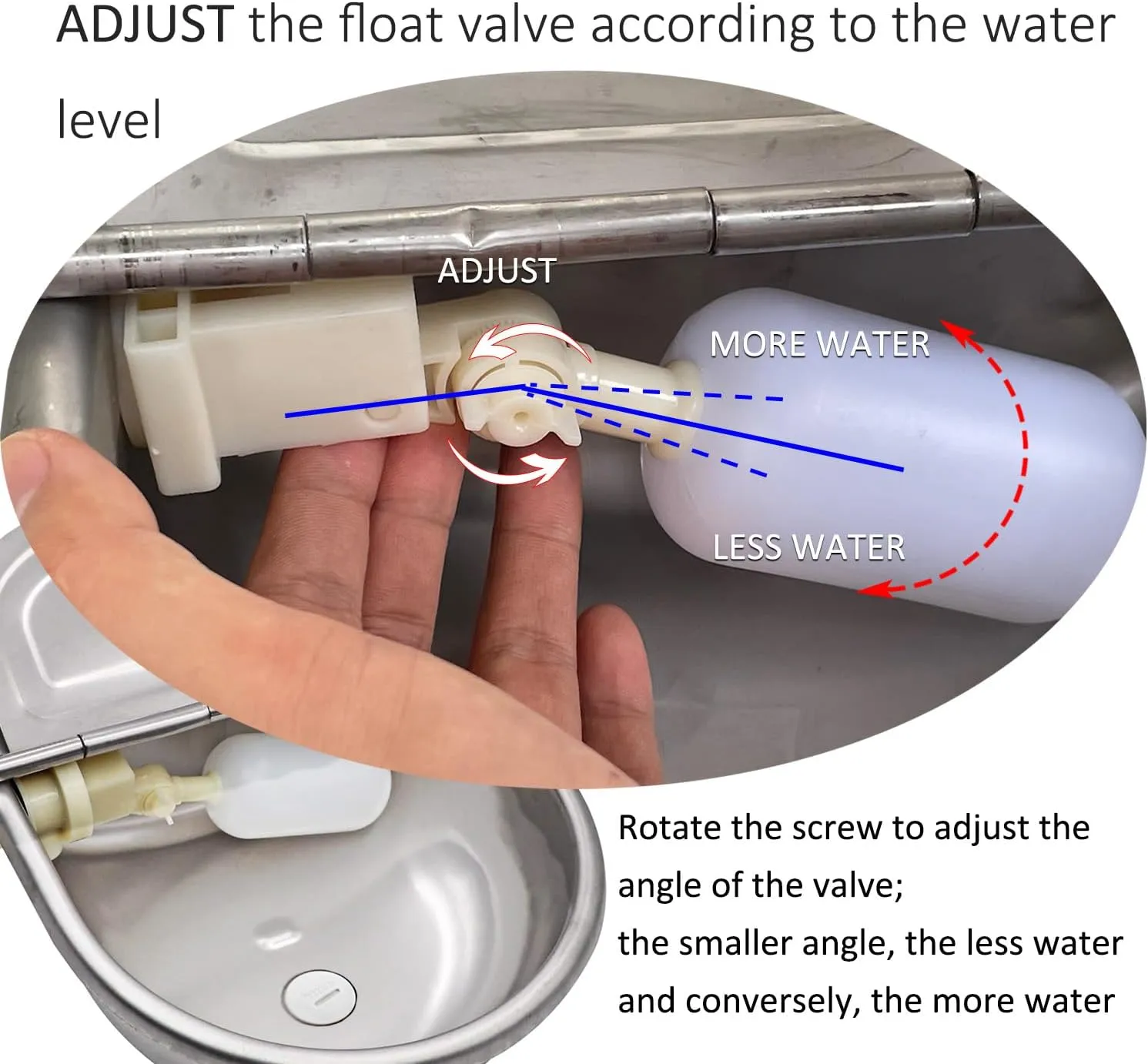 Automatic Water Dispenser for Dog Water Bowl Dispenser Large Size Stainless-Steel Waterer Feeder Self Filling Water Trough for Poultry and Livestock (Stainless Steel, Large)