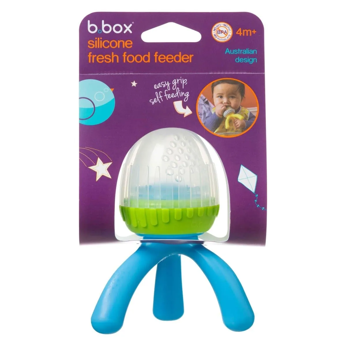 B.Box Silicone Fresh Food Feeder - Ocean Breeze Blue Green
