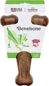 Benebone Bacon Wishbone Durable Dog Chew Toy