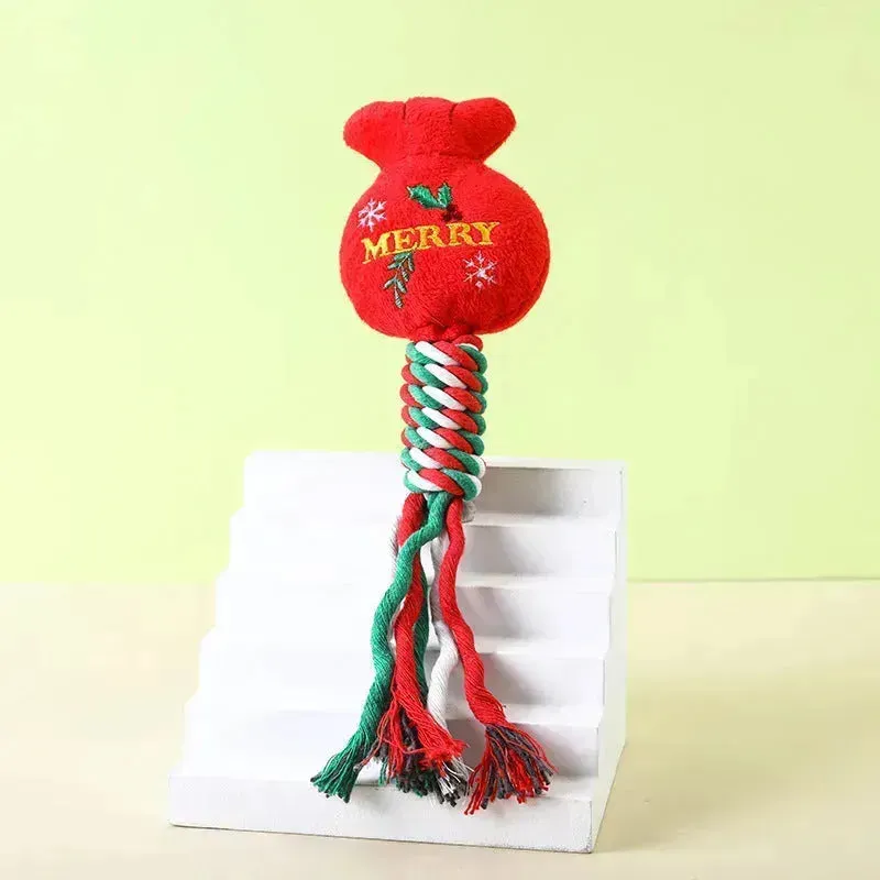 Christmas Pet Plush Toys – Durable Cotton Rope Chew Toys