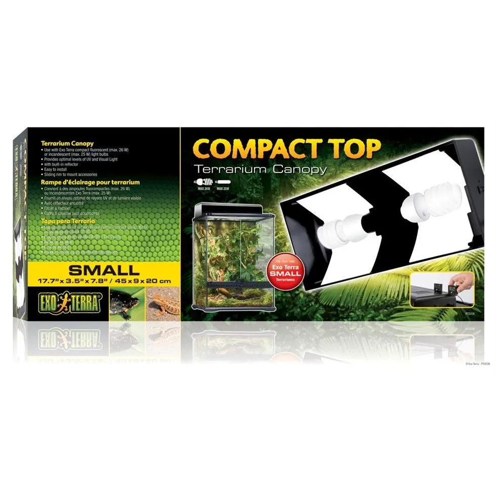 Exo Terra Compact Top Fluorescent Terrarium Canopy, Small