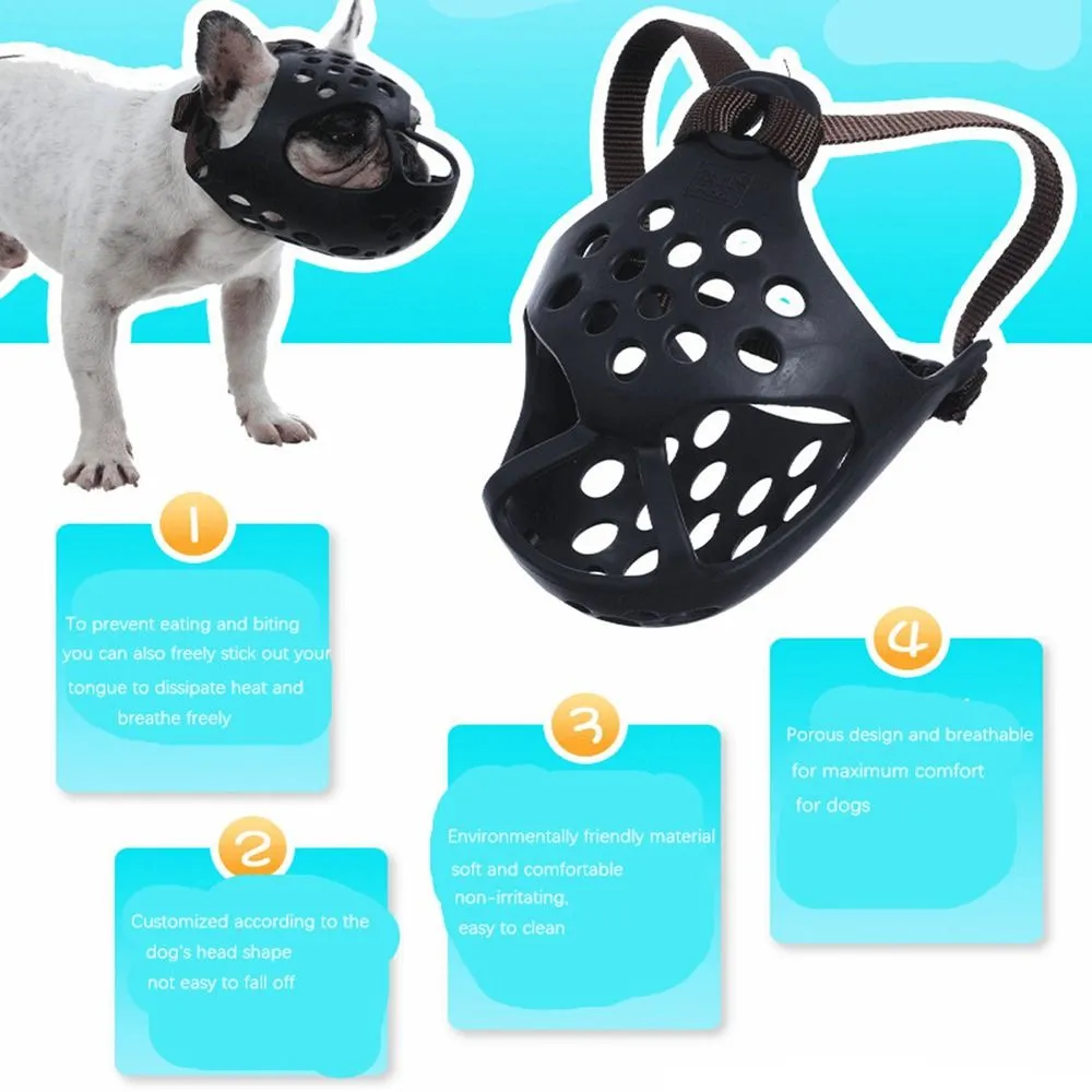 Frenchie Muzzle - Secure and Breathable Mesh for Aggressive Dogs