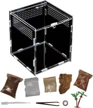 Gecko Lizard Snake Terrarium | Acrylic Habitat Tank for Reptiles | Clear Acrylic Reptile Tank Full View Reptile Terrarium Escape Proof Reptile Enclosure Clear Acrylic Pet Habitat