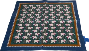 J McLaughlin Blue Nikka Silk Scarf In Elephant Gate