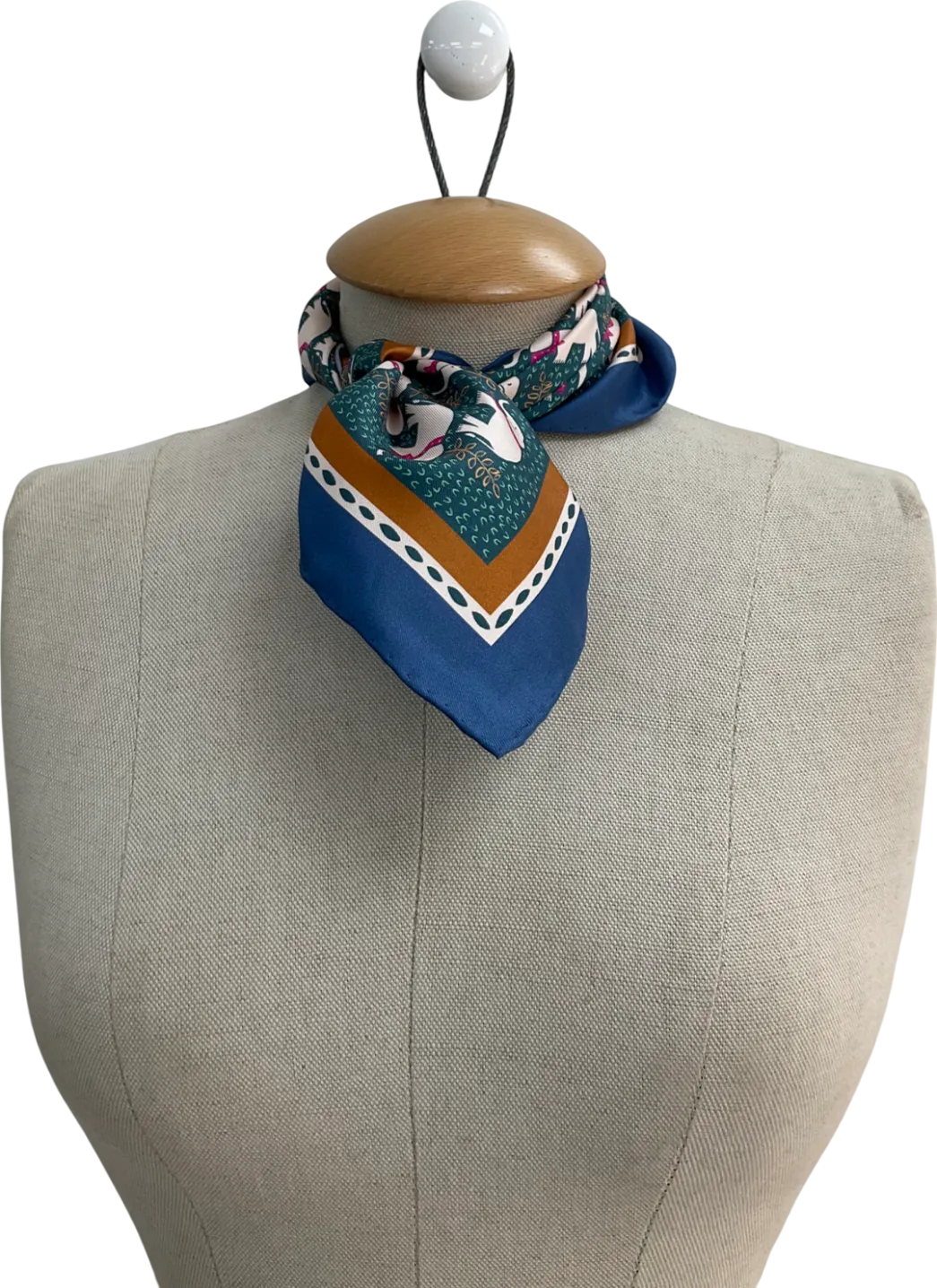 J McLaughlin Blue Nikka Silk Scarf In Elephant Gate