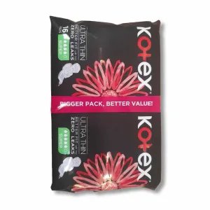 Kotex Ultra Thin Super Sanitary Pads Value Pack, 16 Count