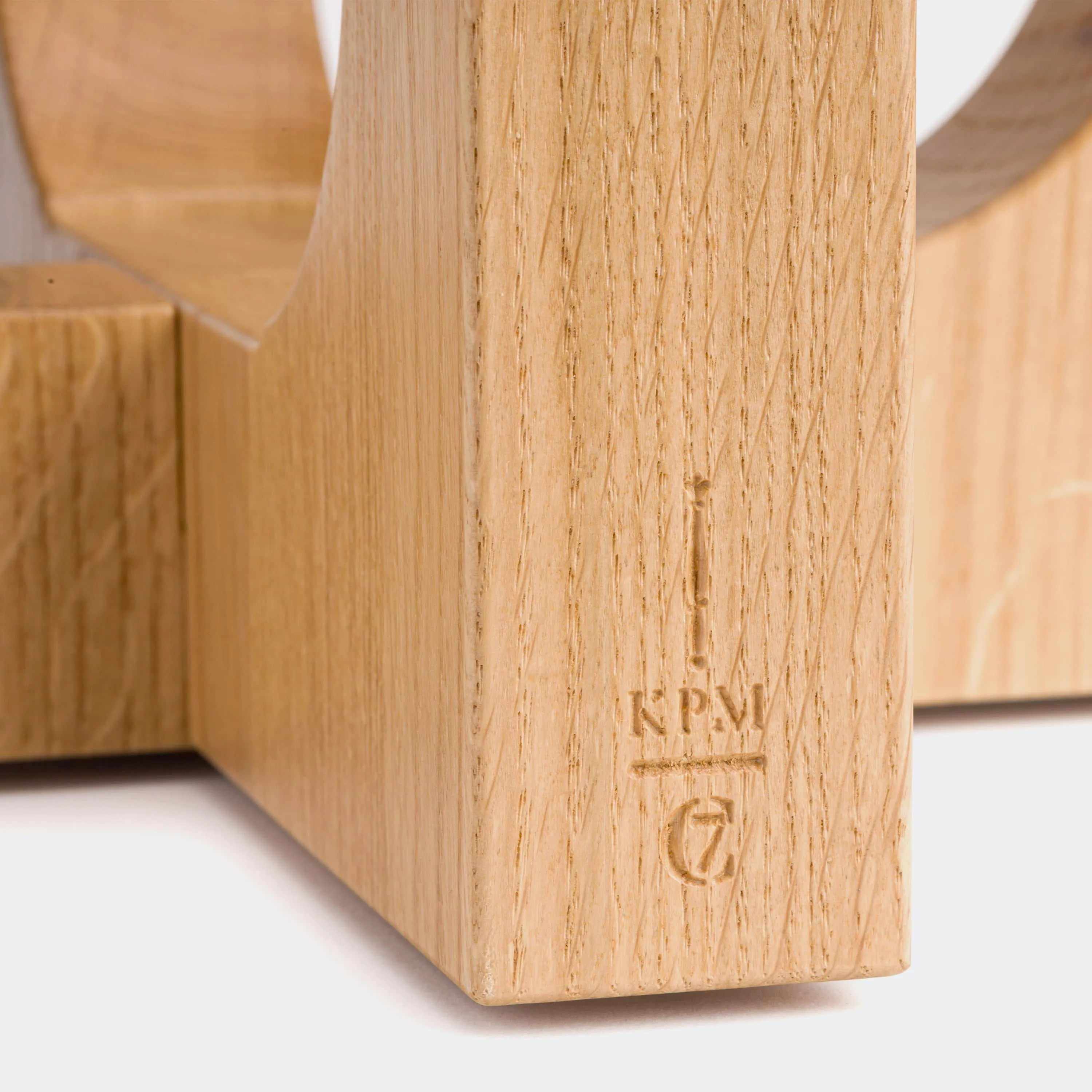 KPM x Cloud7 Dog Food and Water Porcelain Bowl with Oak Stand, Short Oak
