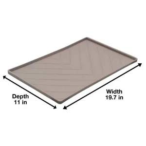 Messy Mutts Silicone Non-Slip Dog Bowl Mat Grey