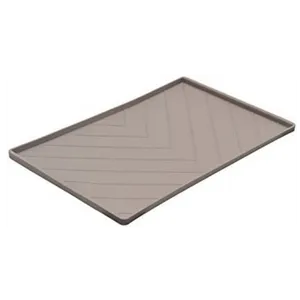 Messy Mutts Silicone Non-Slip Dog Bowl Mat Grey
