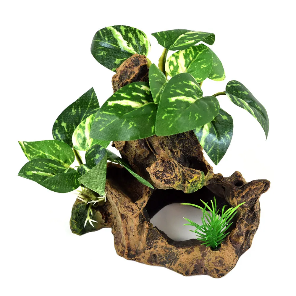 OMEM Reptile Decorations for Terrarium Landscaping Habitat Decor Aquarium Fish Tank Ornament Sunken Wood
