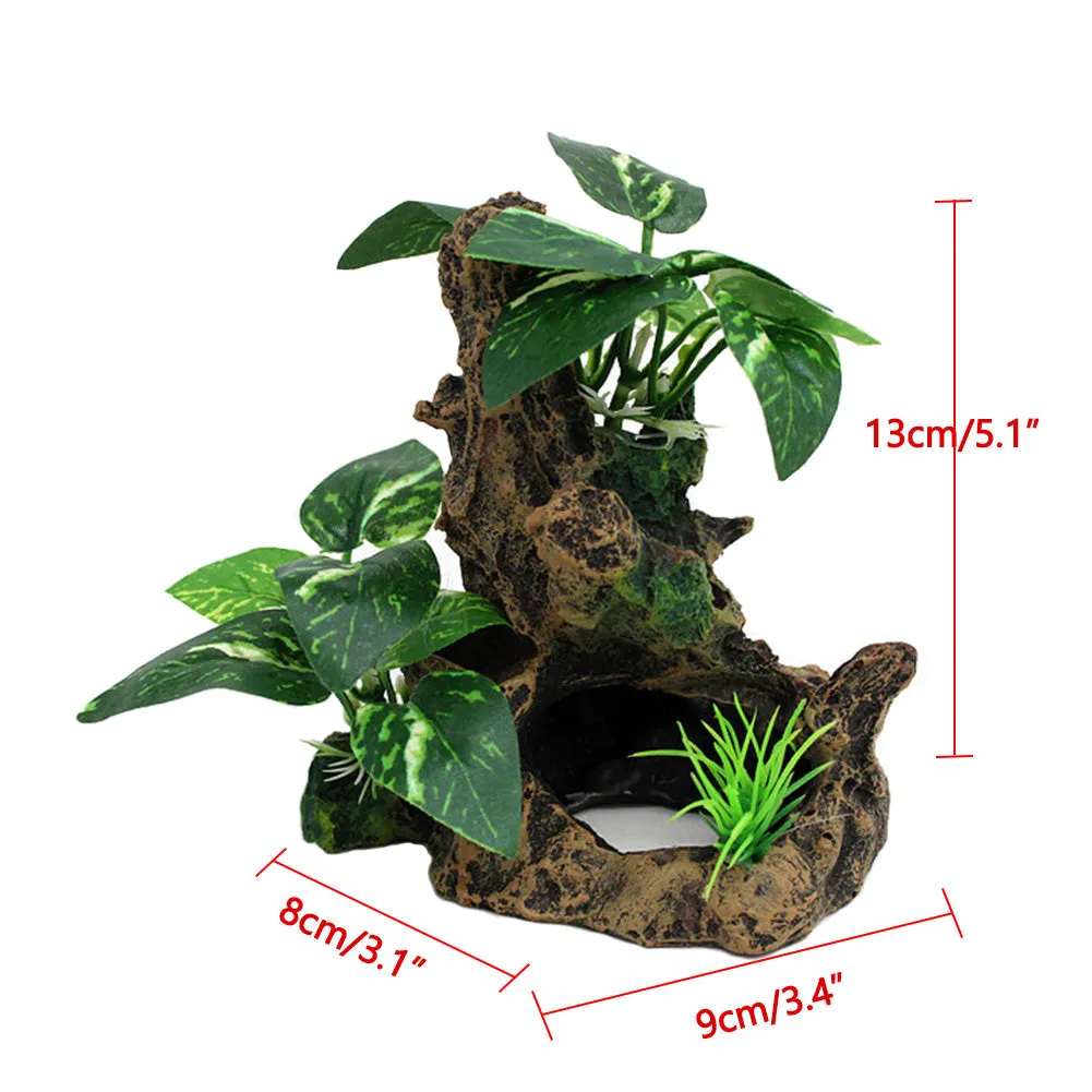 OMEM Reptile Decorations for Terrarium Landscaping Habitat Decor Aquarium Fish Tank Ornament Sunken Wood