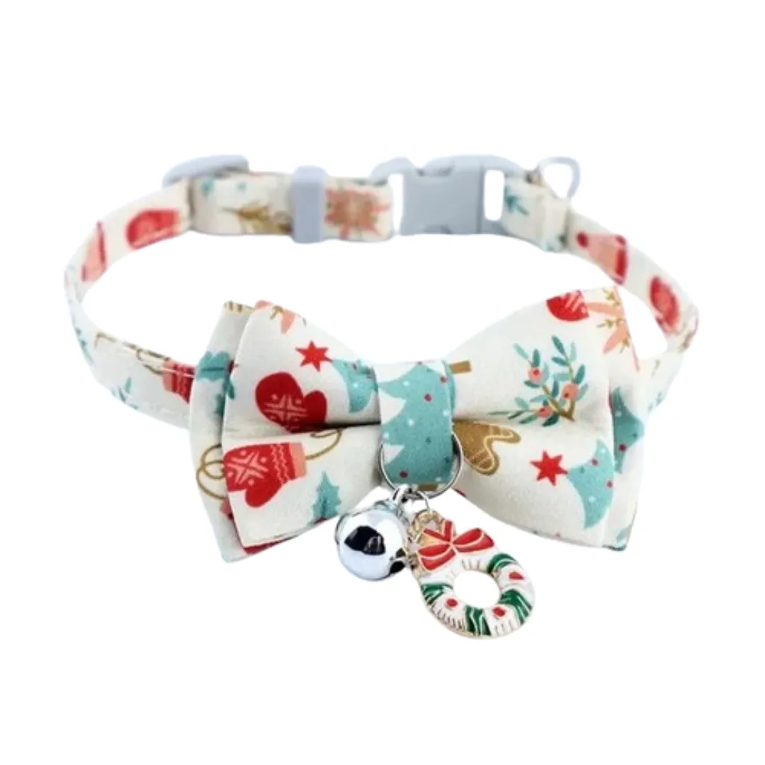 PetAffairs Adjustable Bows Christmas Collar