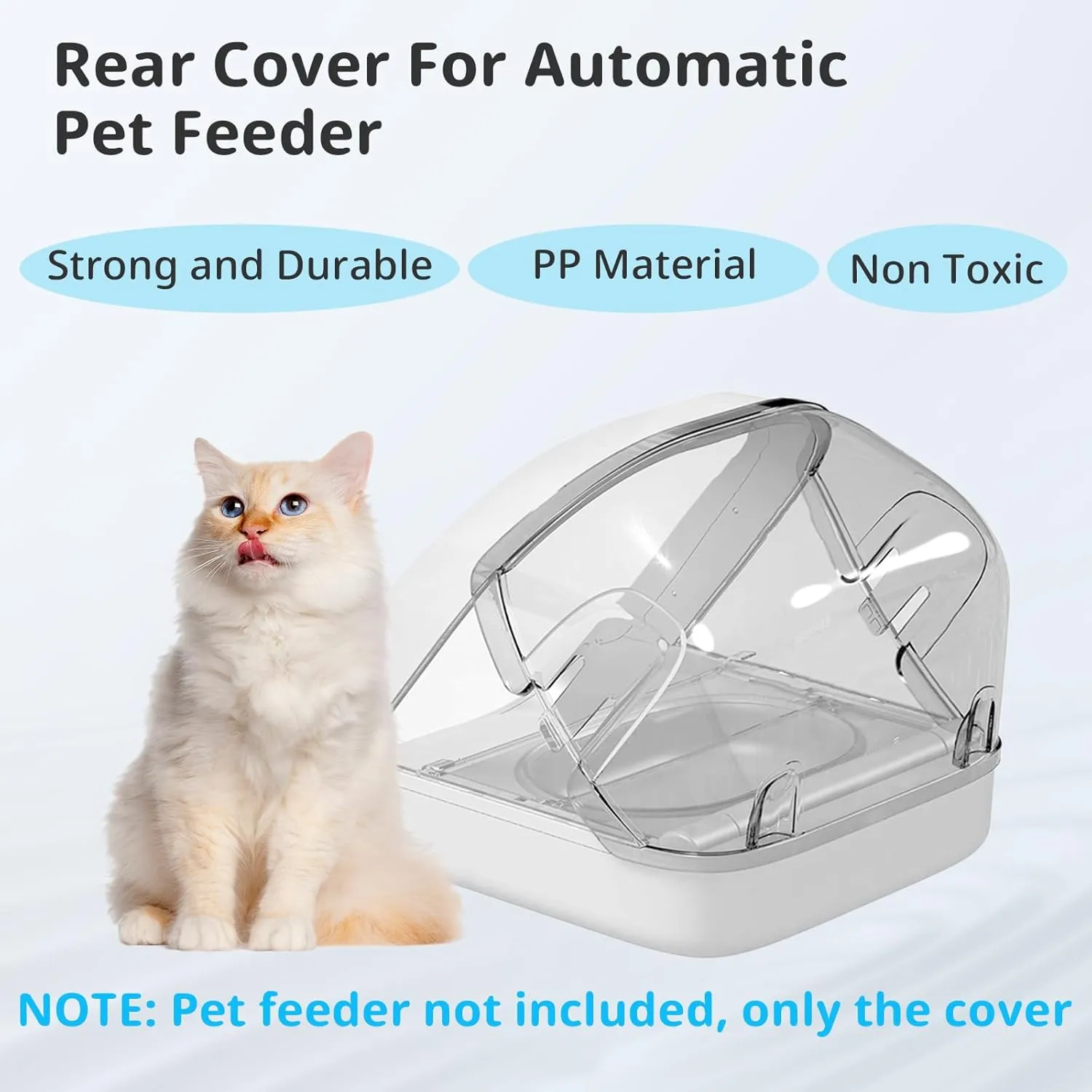 Rear Cover for Automatic Microchip Cat Pet Feeder - Prevents Persistent Pet from Getting Food from The Back of The Feeder (3 Pack)