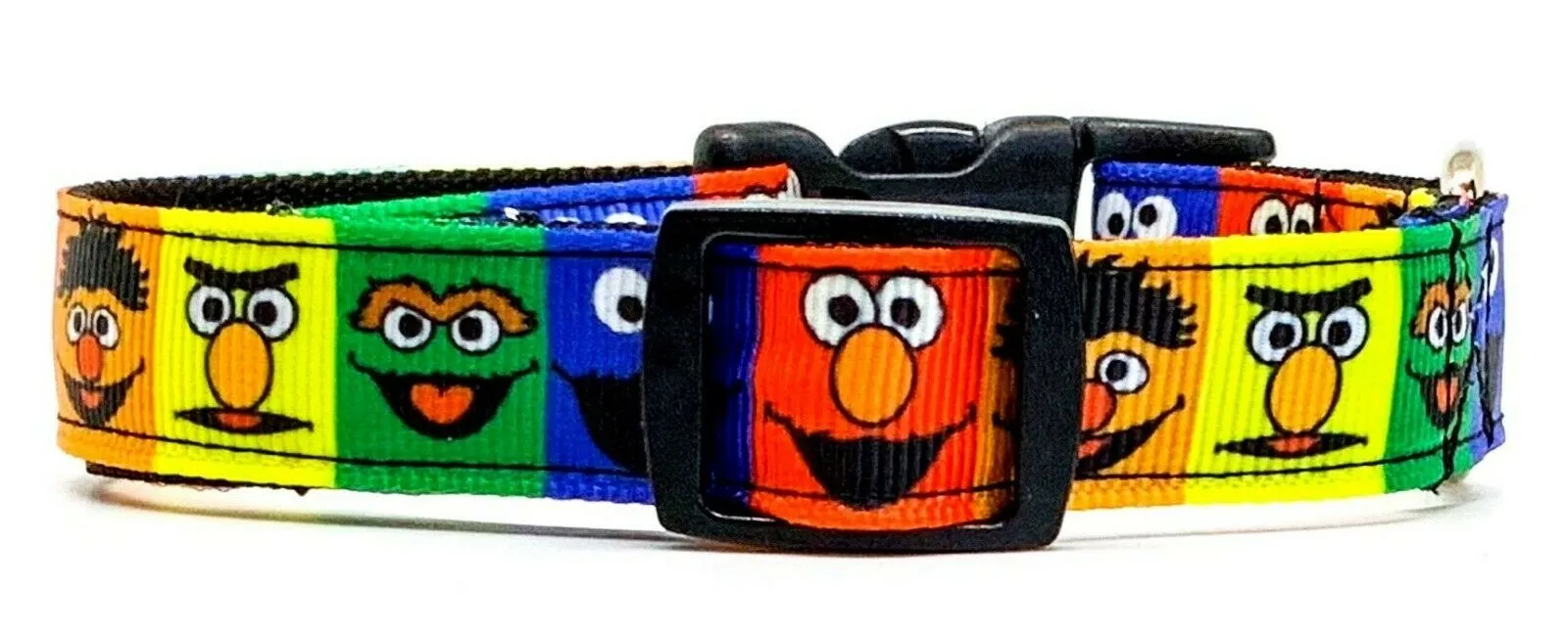 Sesame Street Dog collar handmade adjustable buckle 5/8" wide or leash Petcollarshandmade