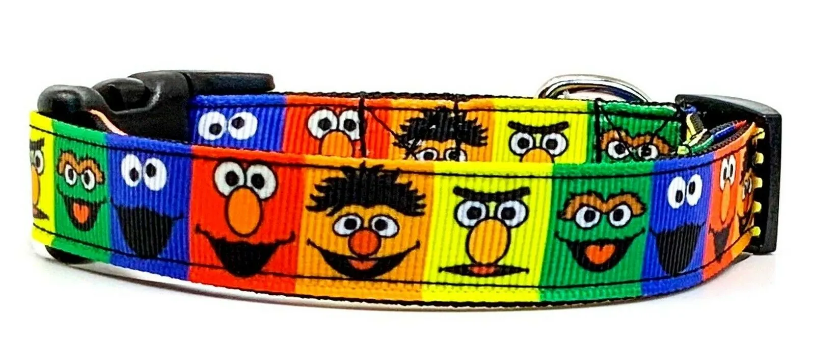 Sesame Street Dog collar handmade adjustable buckle 5/8" wide or leash Petcollarshandmade
