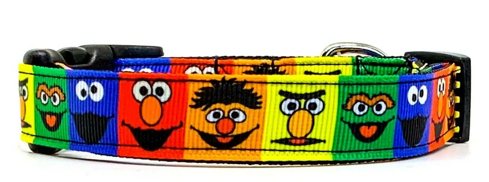 Sesame Street Dog collar handmade adjustable buckle 5/8" wide or leash Petcollarshandmade