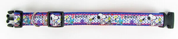 Snoopy dog collar adjustable buckle collar 1" wide or leash Petcollarshandmade