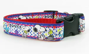 Snoopy dog collar adjustable buckle collar 1" wide or leash Petcollarshandmade